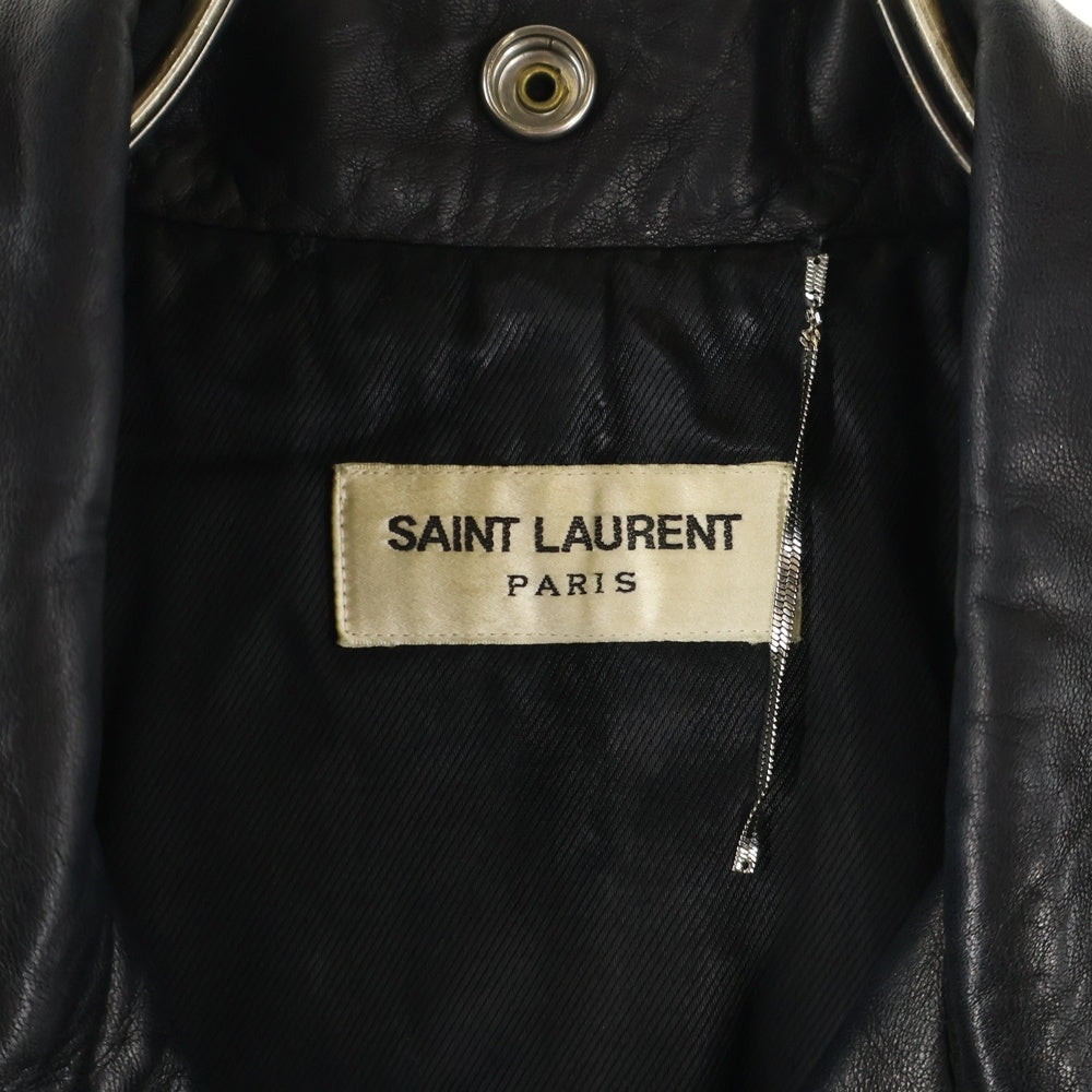 SAINT LAURENT PARIS(サンローランパリ) 15SS L01 クラシックモーターサイクル ラムスキン レザー ジップアップ ダブル ライダース ジャケット ブラック 361841