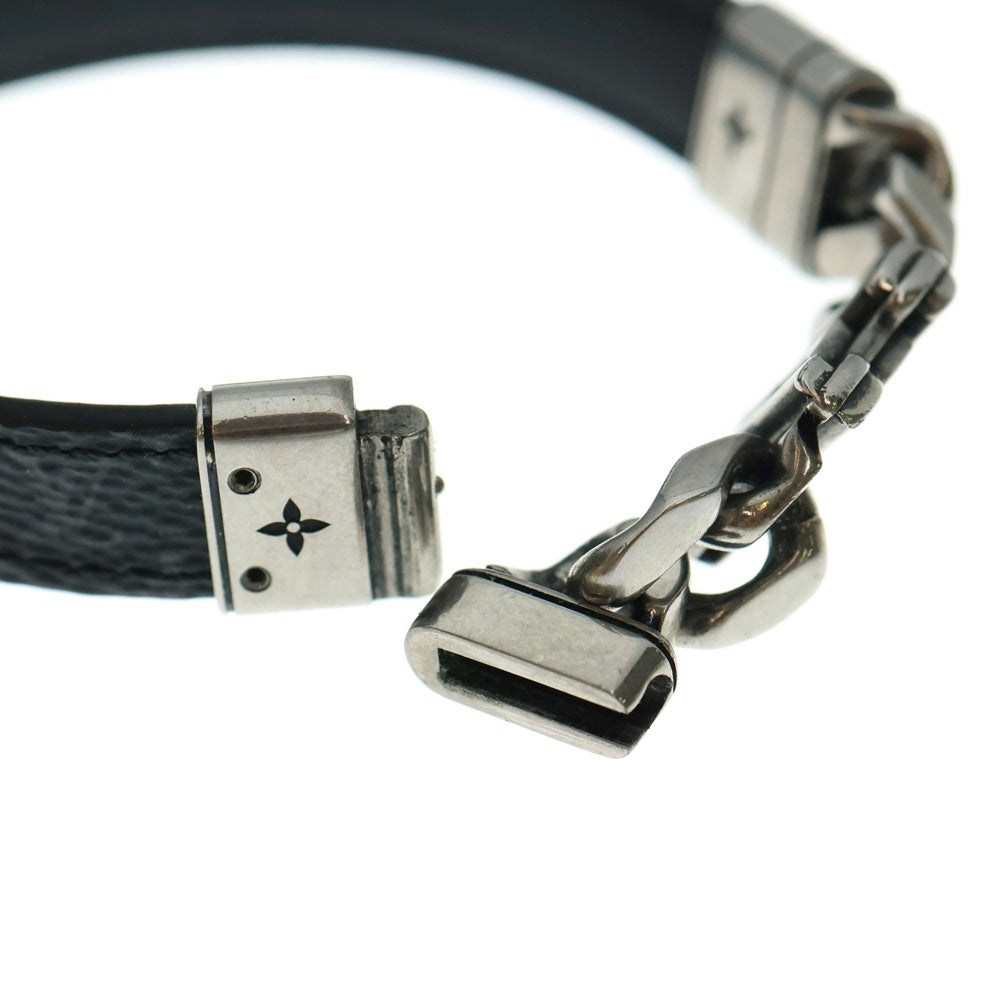 LOUIS VUITTON(ルイヴィトン) ブレスレット・LV ディメンション ブラック×シルバー レザー M8828D