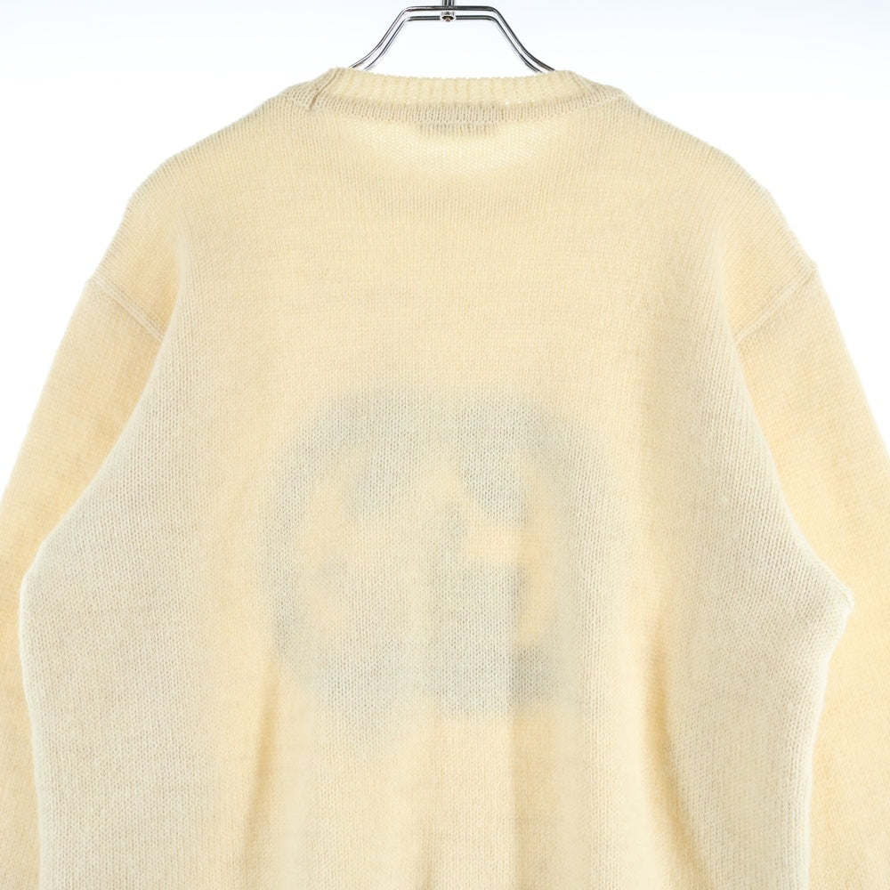 GUCCI(グッチ) インターロッキングG ロゴジャガード アルパカ混 ウール クルーネック プルオーバー 長袖ニット セーター ベージュ