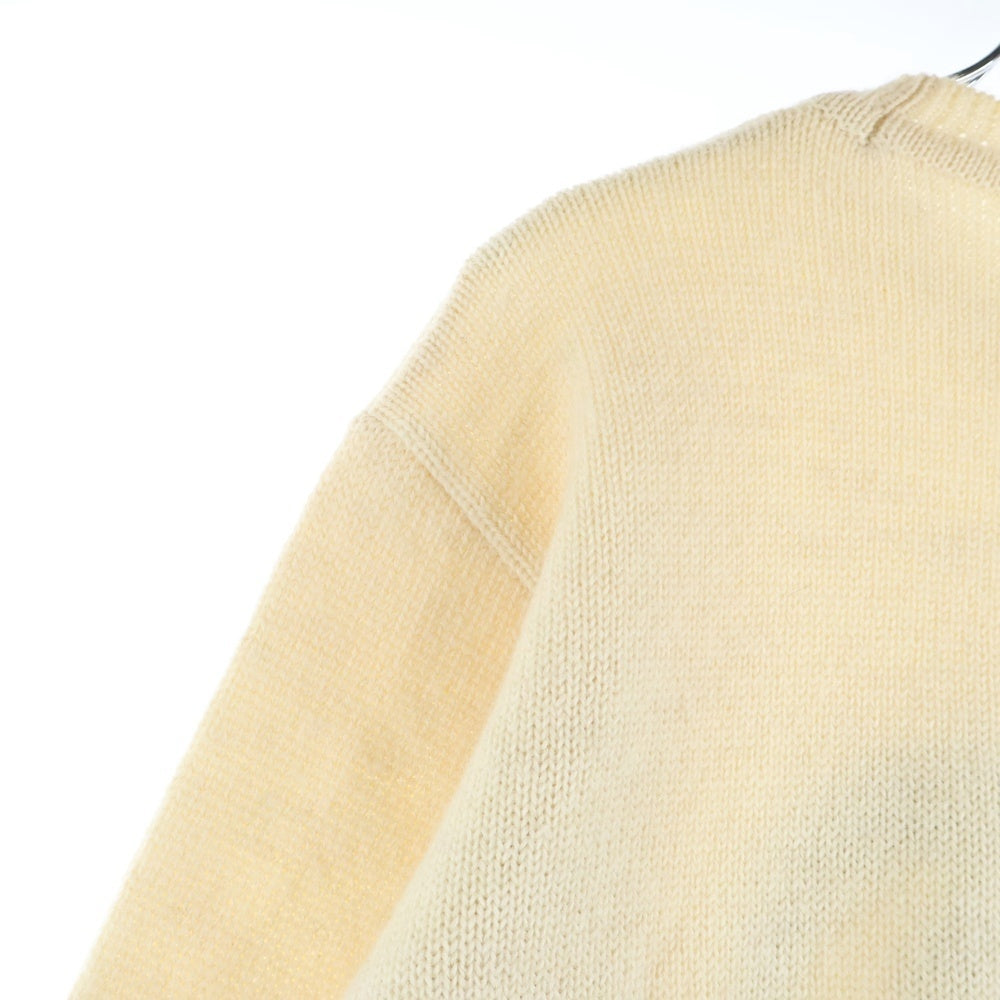 GUCCI(グッチ) インターロッキングG ロゴジャガード アルパカ混 ウール クルーネック プルオーバー 長袖ニット セーター ベージュ