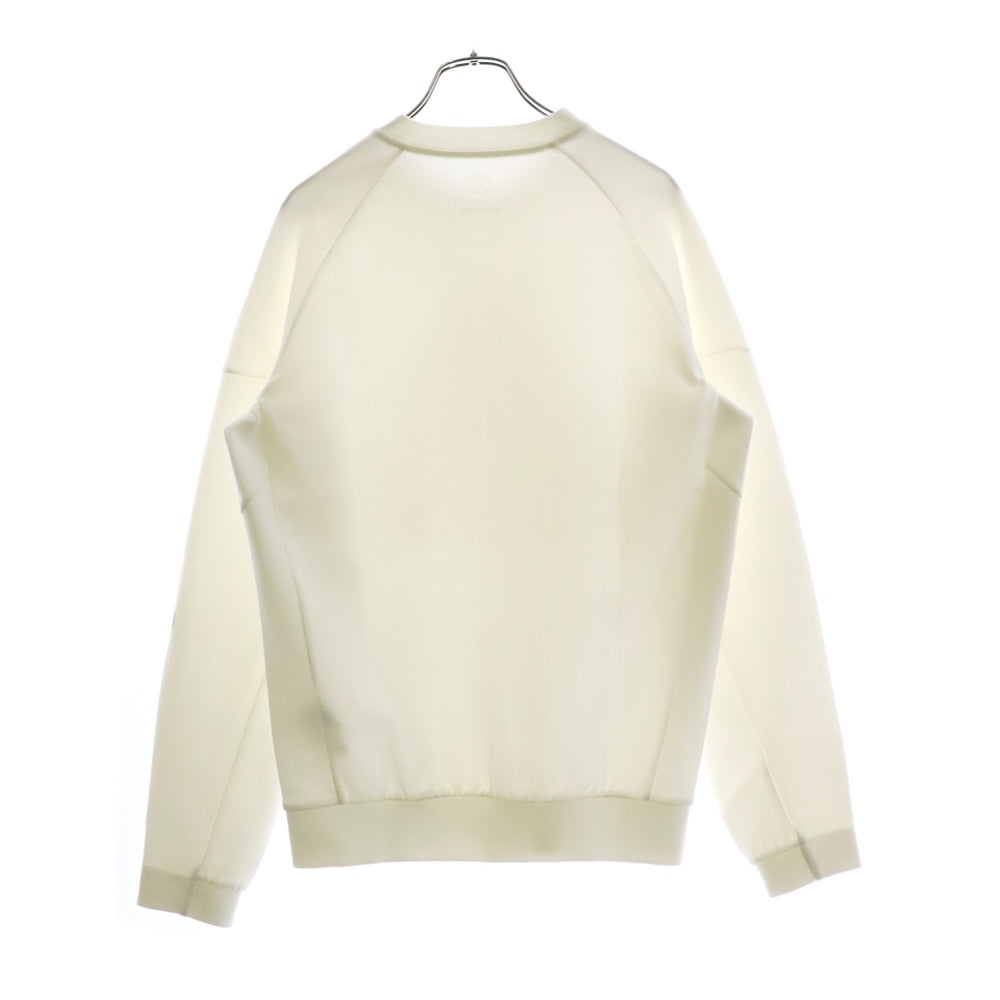 MARK&LONA(マークアンドロナ) スカル エンボスロゴ プリント クルーネック ラグランスリーブ プルオーバースウェットトレーナー ホワイト ML-18S-C51K-K