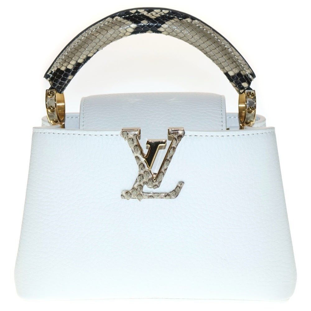 LOUIS VUITTON(ルイヴィトン) カプシーヌMINI 2WAYバッグ ハンドバッグ ショルダーバッグ ミニバッグ ホワイト レザー ゴールド金具 N98477
