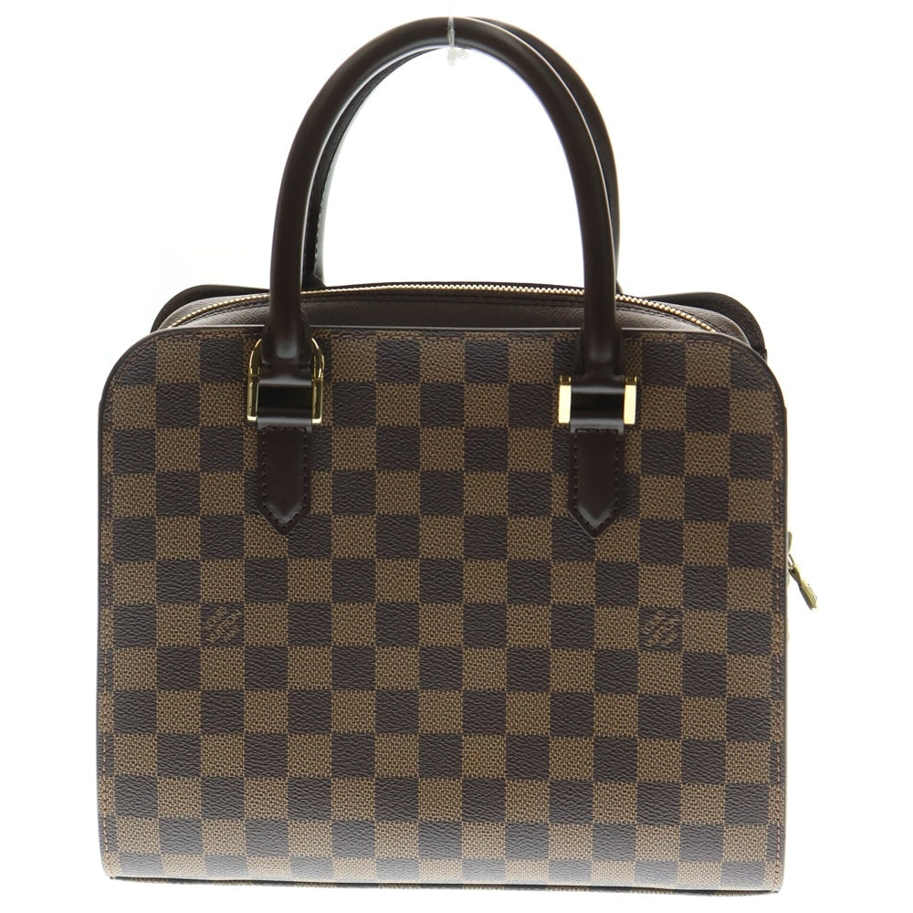 LOUIS VUITTON(ルイヴィトン) ダミエ トリアナ エベヌ ハンドバッグ ブラウン ゴールド金具 レザー×PVC N51155
