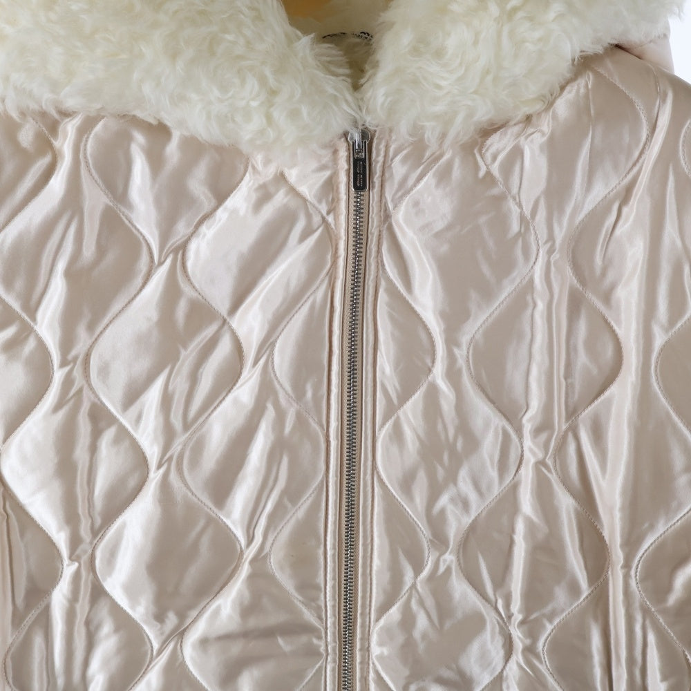 miumiu(ミュウミュウ) キルティングフーデッドファージップアップダウンベスト ピンク/ホワイト ML769 1ZQS