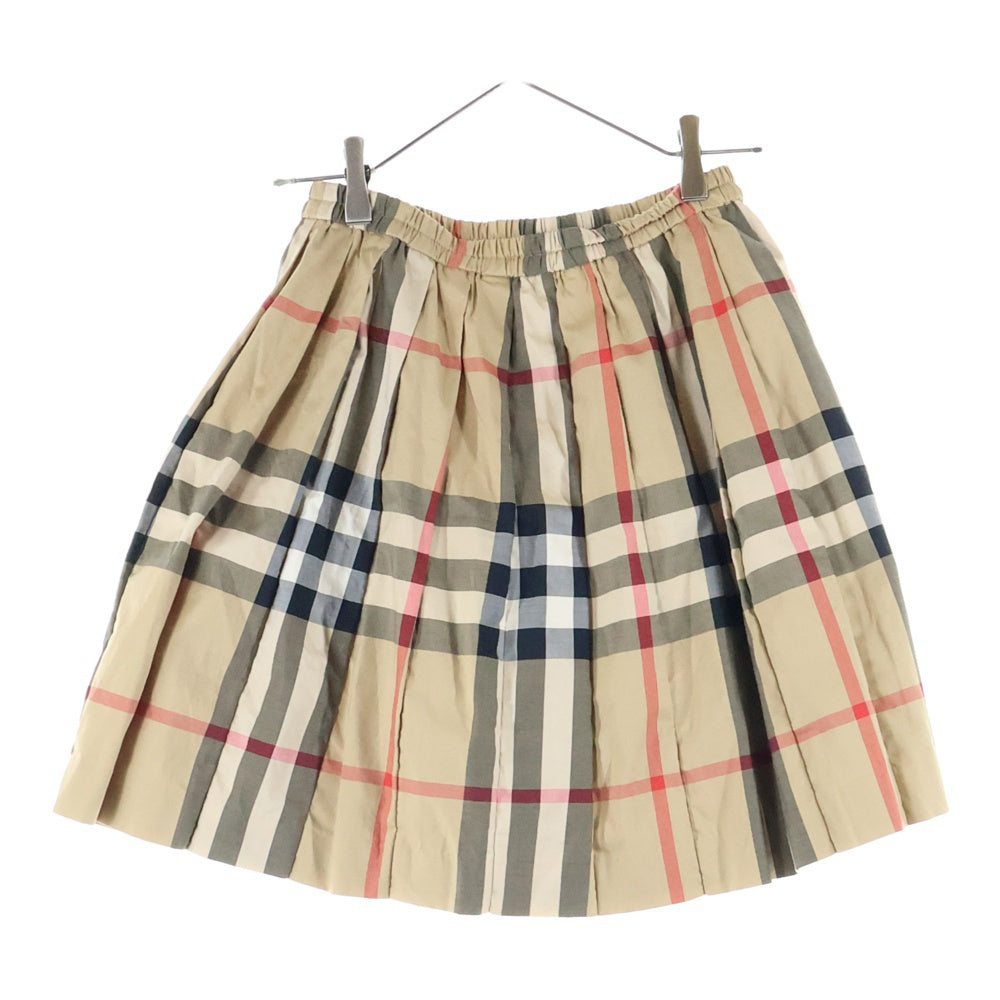 BURBERRY(バーバリー) ノバチェック総柄 ウエストゴム フレア ミディアムスカート ベージュ レディース 8039522