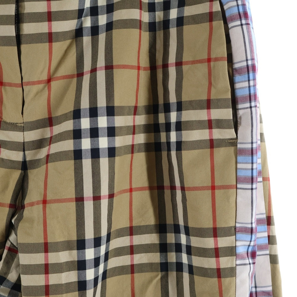 BURBERRY(バーバリー) サイドラインノバチェックスラックスパンツ 8016903 ベージュ