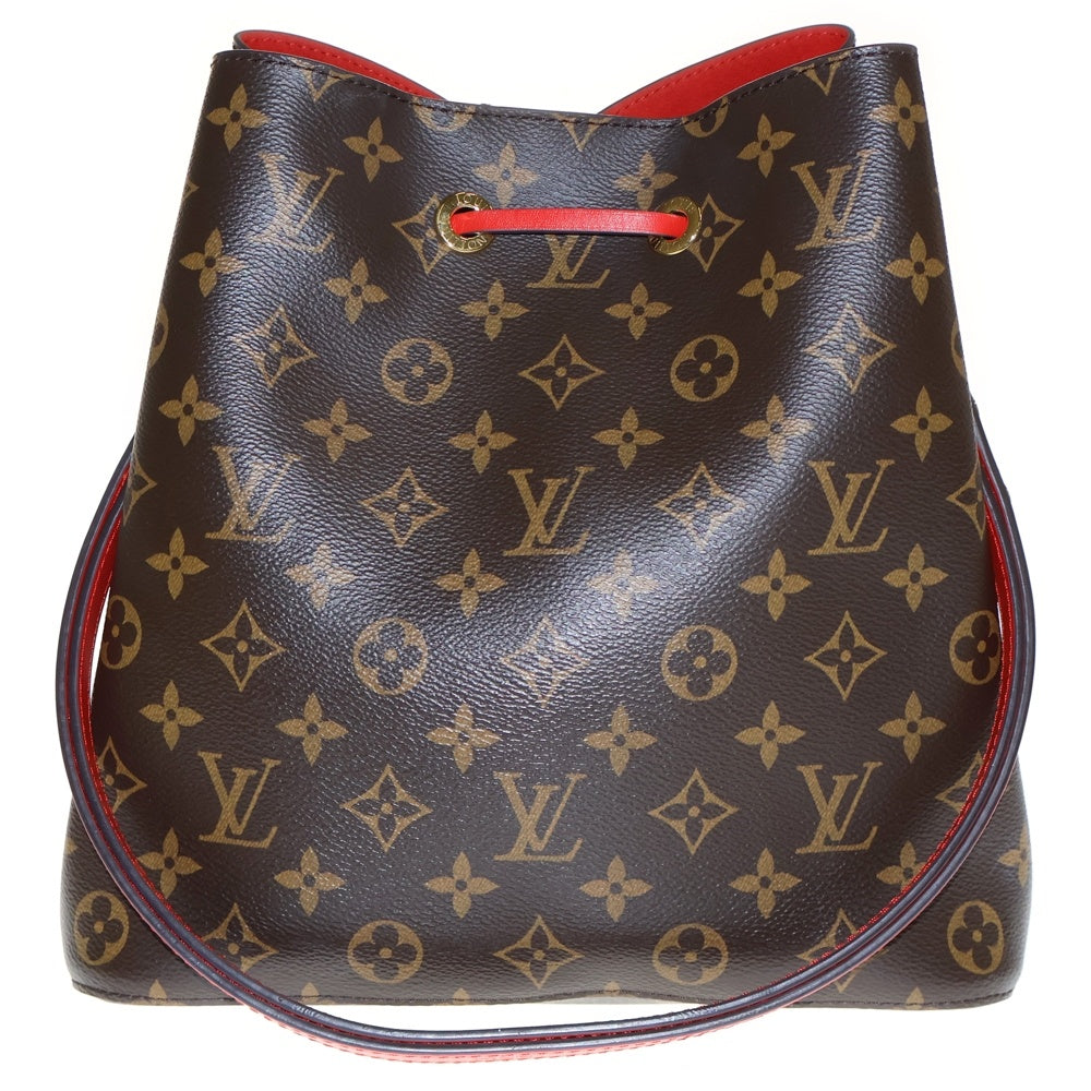 LOUIS VUITTON(ルイヴィトン) モノグラム ネオノエ ハンドブック ブラウン×レッド PVC ショルダーバッグ M44021