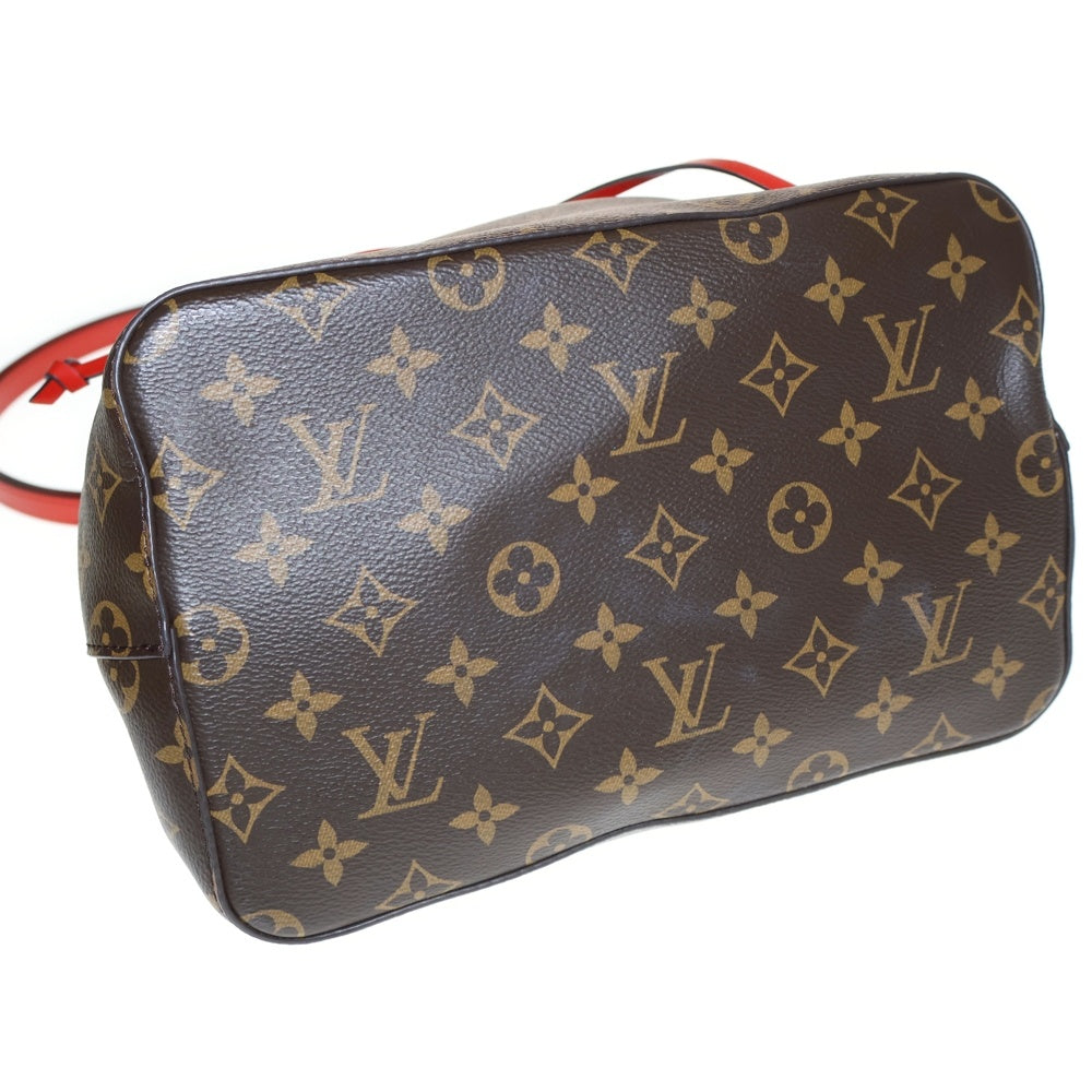LOUIS VUITTON(ルイヴィトン) モノグラム ネオノエ ハンドブック ブラウン×レッド PVC ショルダーバッグ M44021