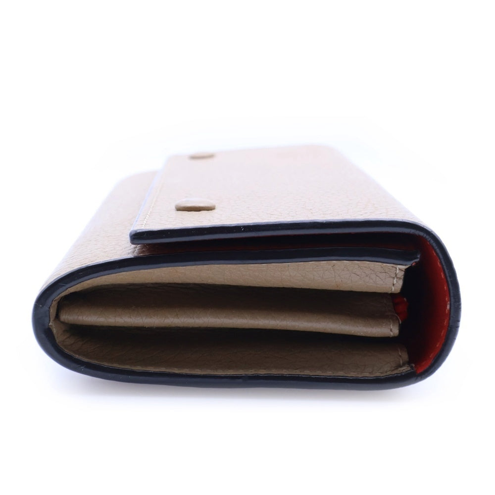 CELINE(セリーヌ) ラージフラップ マルチファンクション 二つ折り財布 ロングウォレット 長財布 ベージュ レザー