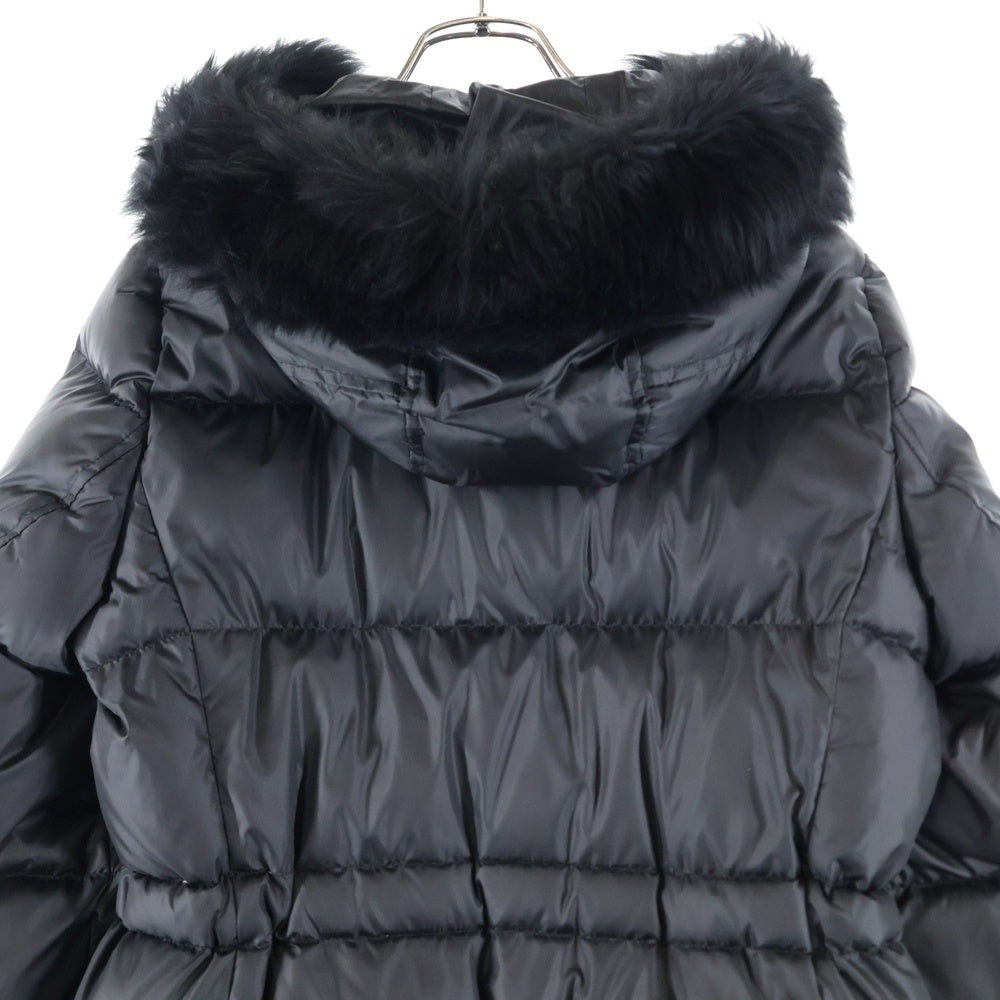 COACH(コーチ) ファー フーデッド ジップアップ ダウンジャケット ダウンコート ブラック F34152