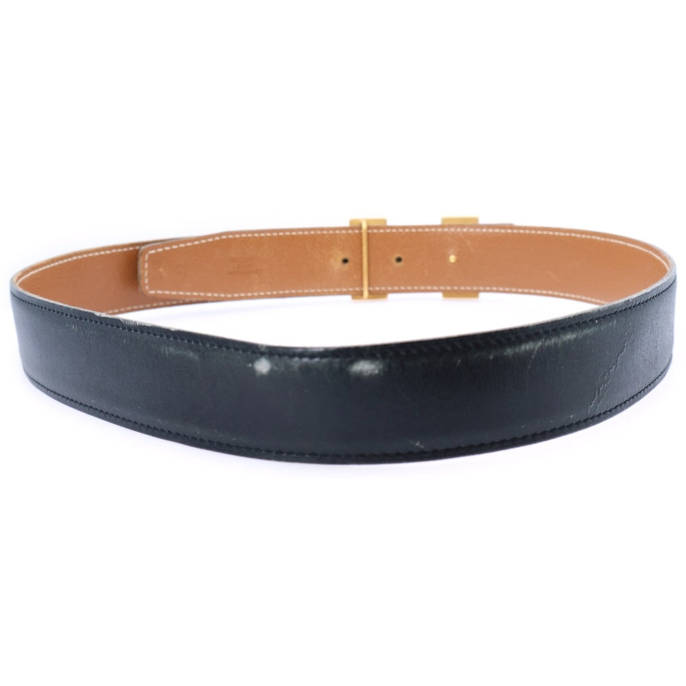HERMES(エルメス) コンスタンス レザーベルト ブラック ゴールド金具 □D刻印