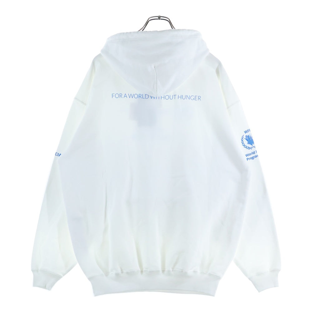 BALENCIAGA(バレンシアガ) The World Food Programme ザ ワールド フード プログラム ロゴプリント プルオーバースウェットパーカー フーディー ホワイト 578135
