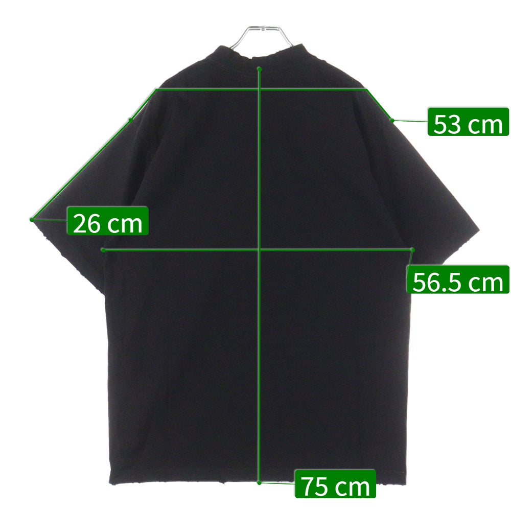 BALENCIAGA(バレンシアガ) TO MY LOVE HAPPY VALENTINE TEE トゥマイラブ ハッピーバレンタイン CD ダメージ加工クルーネック半袖Tシャツ カットソー ブラック 764235 TQVE5