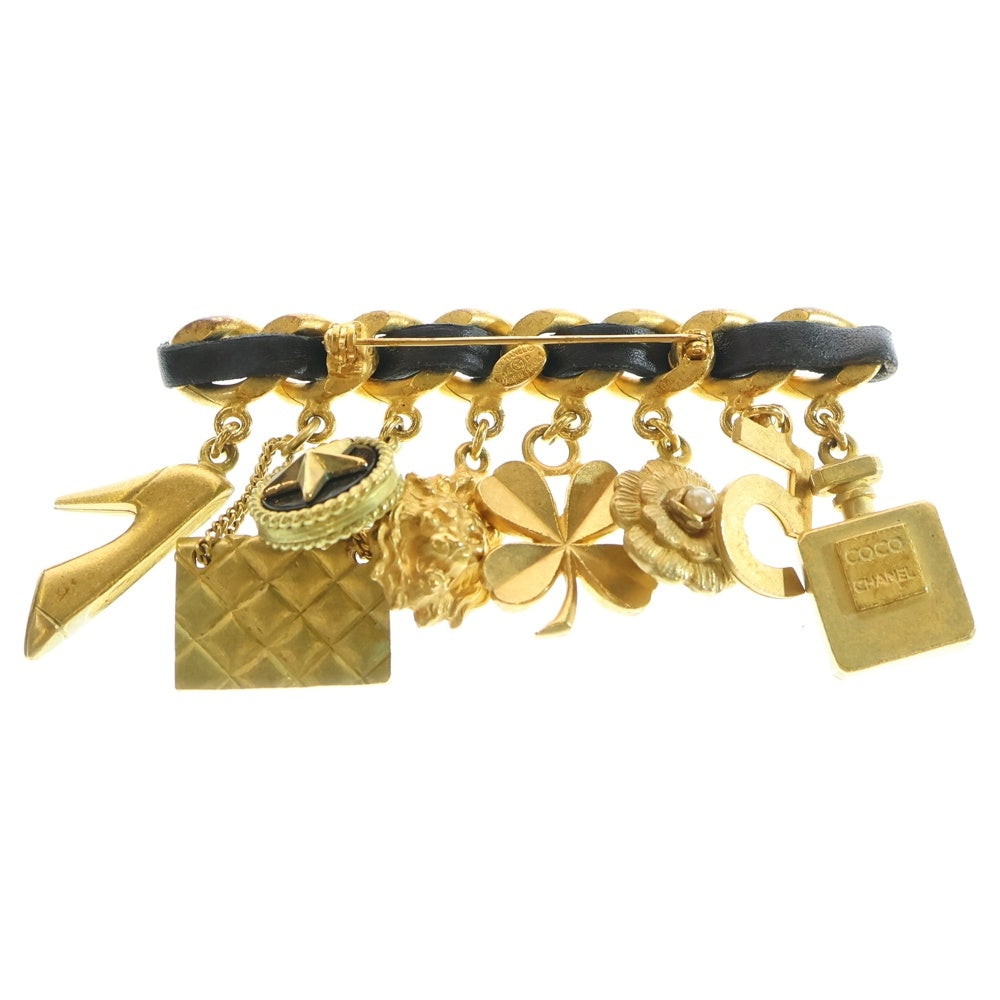 CHANEL(シャネル) ココマーク/マトラッセ/フレグランス/クローバー/ヒールアイコン 8連チャーム付ブローチ ゴールド GP 94P
