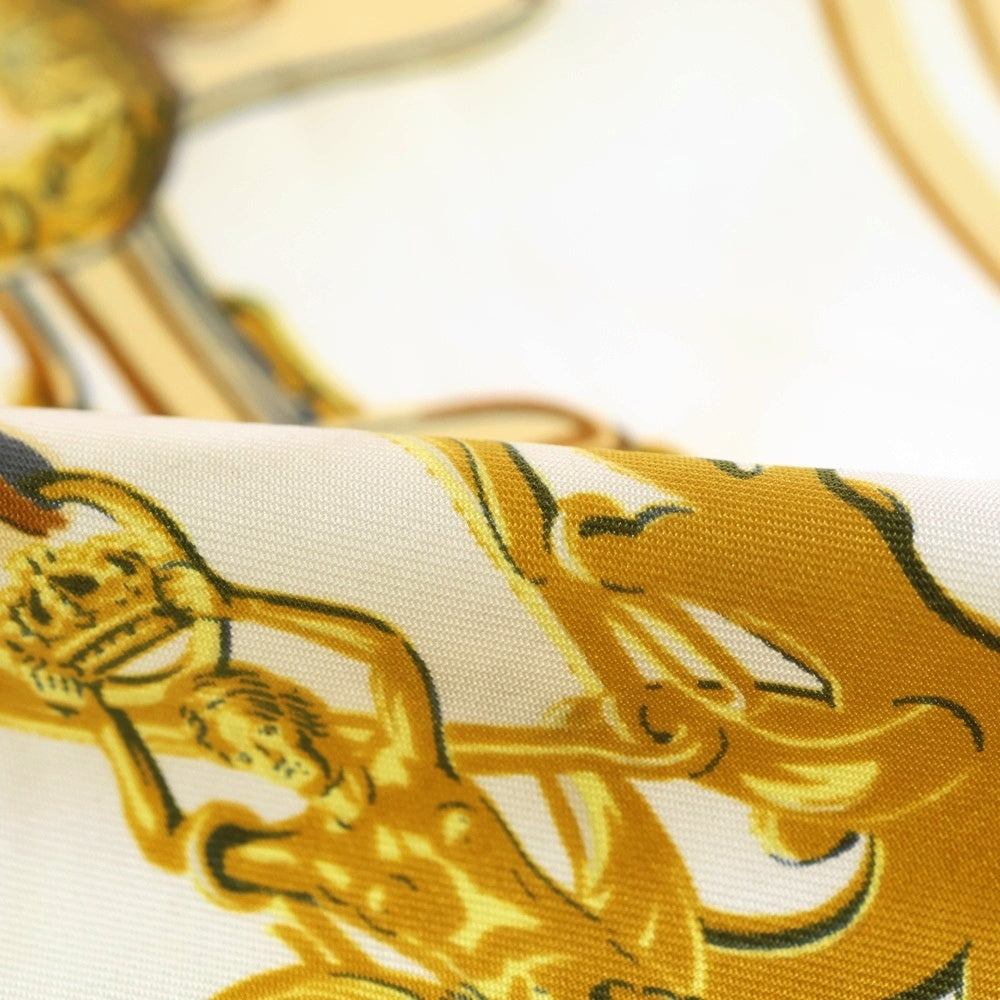 HERMES(エルメス) カレ40 BRIDES DE GALA シルクスカーフ イエロー