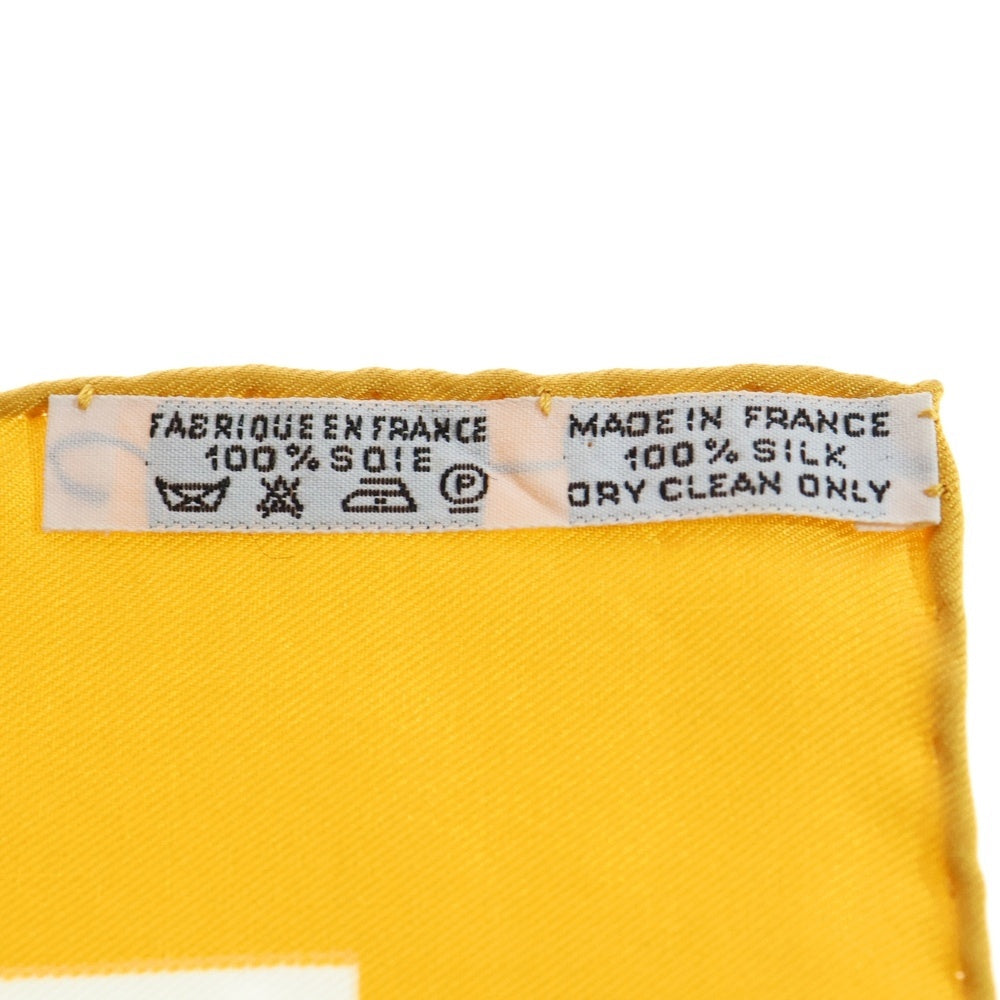 HERMES(エルメス) カレ40 BRIDES DE GALA シルクスカーフ イエロー