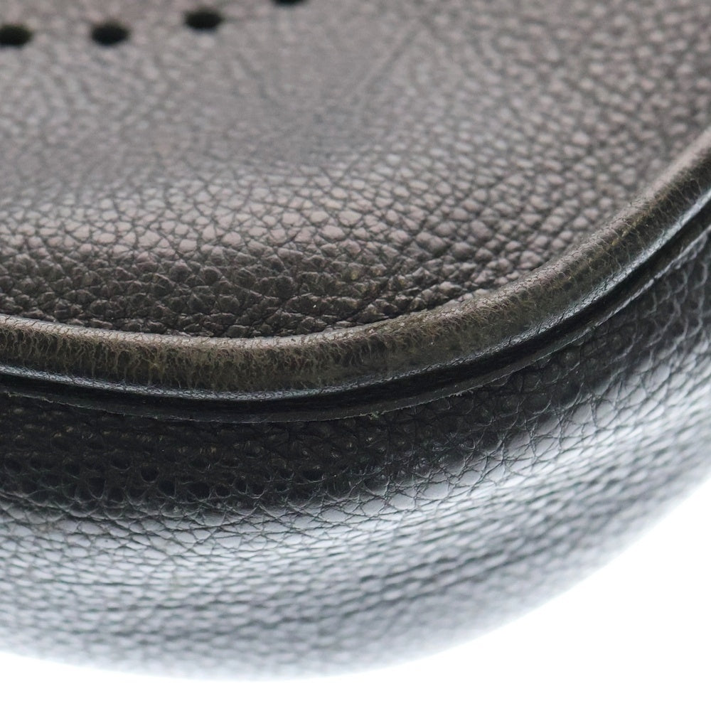 HERMES(エルメス) エヴリン1 トロワPM トリヨンクレマンス パンチングロゴレザーショルダーバッグ ブラック SV金具 □D刻印 レディース
