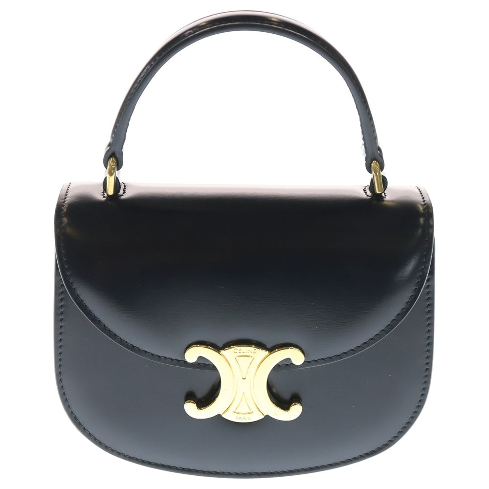 CELINE(セリーヌ) ミニ ブザス クレア トリオンフ 2WAYバッグ ミニハンドバッグ ショルダーバッグ ブラック カーフスキン ゴールド金具