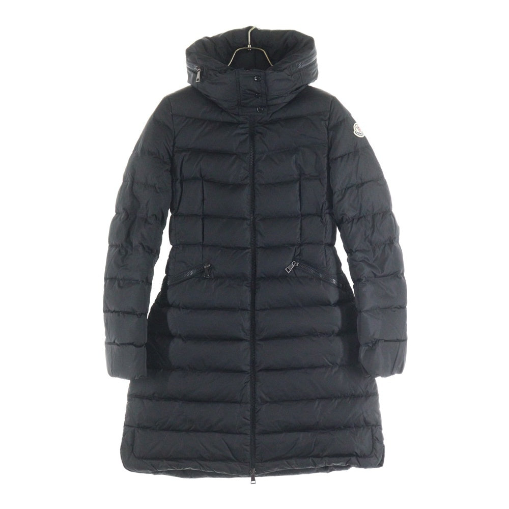 MONCLER(モンクレール) 18AW FLAMMETTE フラメッテ ワッペンロゴ ジップアップ ダウン ロング ジャケット コート ブラック レディース C20934993105 54155