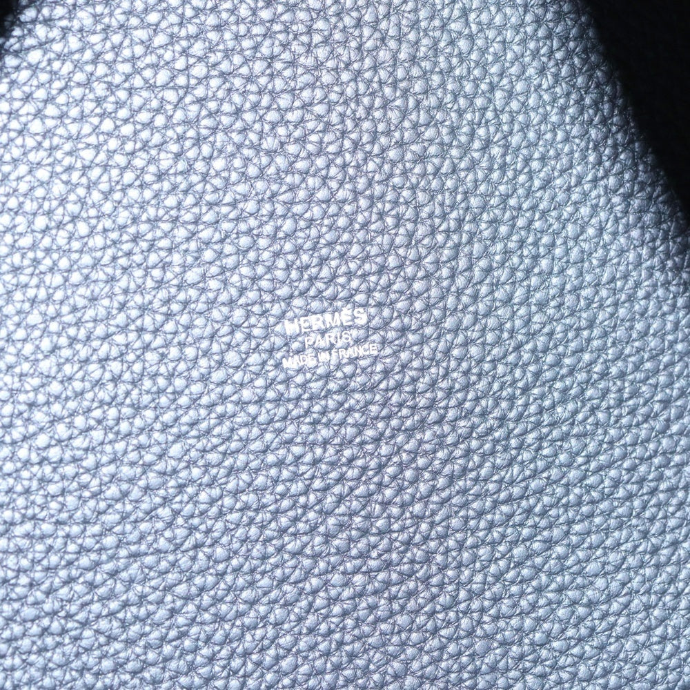 HERMES(エルメス) ピコタンロックMM トリヨンクレマンス レザー ハンドバッグ シルバー金具 ブラック K刻印