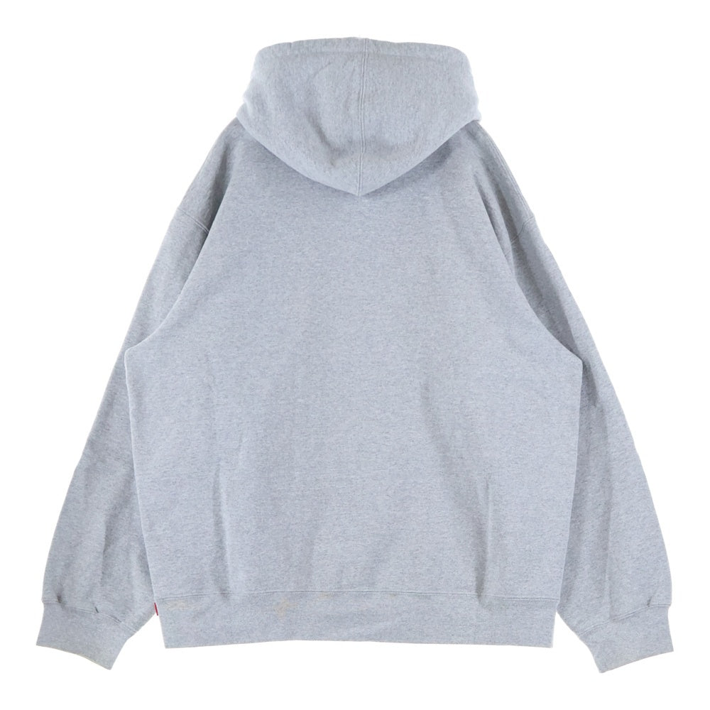 SUPREME(シュプリーム) 22SS ×BURBERRY Box Logo Hooded Sweatshirts バーバリー ノバチェック柄ボックスロゴプリント プルオーバースウェットパーカー フーディー グレー