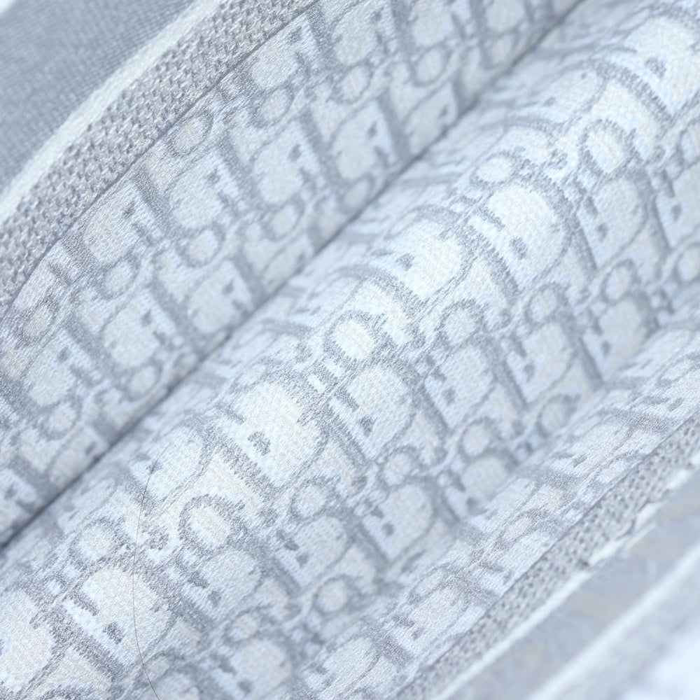 Christian Dior(クリスチャンディオール) ブックトート ミディアム ハンドバッグ キャンバス エクリュホワイト&グレー