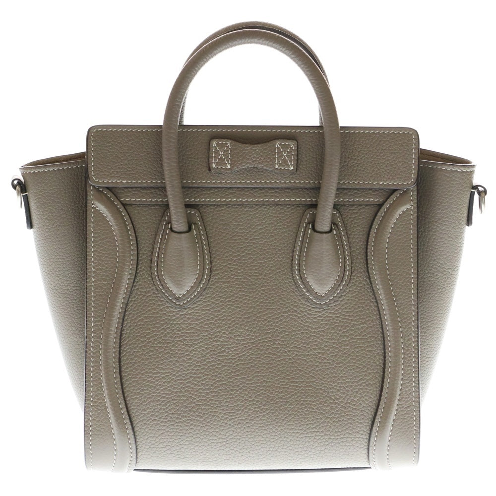 CELINE(セリーヌ) ラゲージ ナノ ショッパー 2WAY レザーハンドバッグ ショルダーバッグ ブラウン SV金具