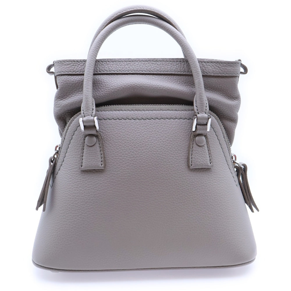 Maison Margiela 0(メゾンマルジェラ) 5AC マイクロ 2WAY ショルダーバッグ ミニバッグ チェーンバッグ ピンクベージュ レザー S56WG0081 シルバー金具 レディース