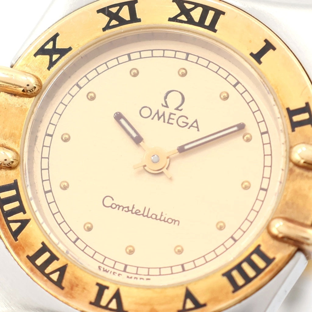 OMEGA(オメガ) コンステレーション ミニ シャンパン文字盤 ゴールド/シルバー ステンレス GP クォーツ 腕時計 795-1076 レディース