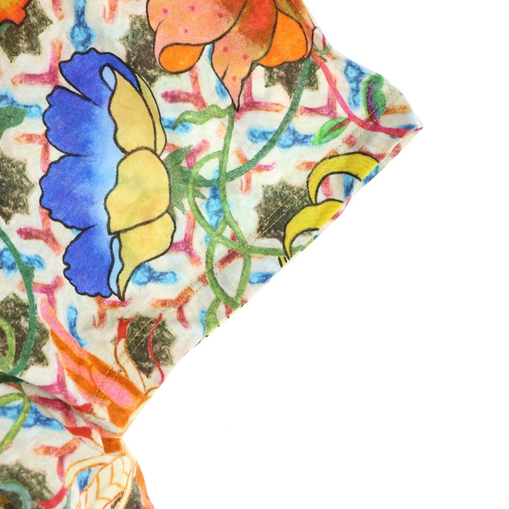 GUCCI(グッチ) GARDEN ガーデン バックロゴ アニマル フローラル 総柄プリント クルーネック 半袖Tシャツ カットソー マルチカラー グリーン/オレンジ 606155