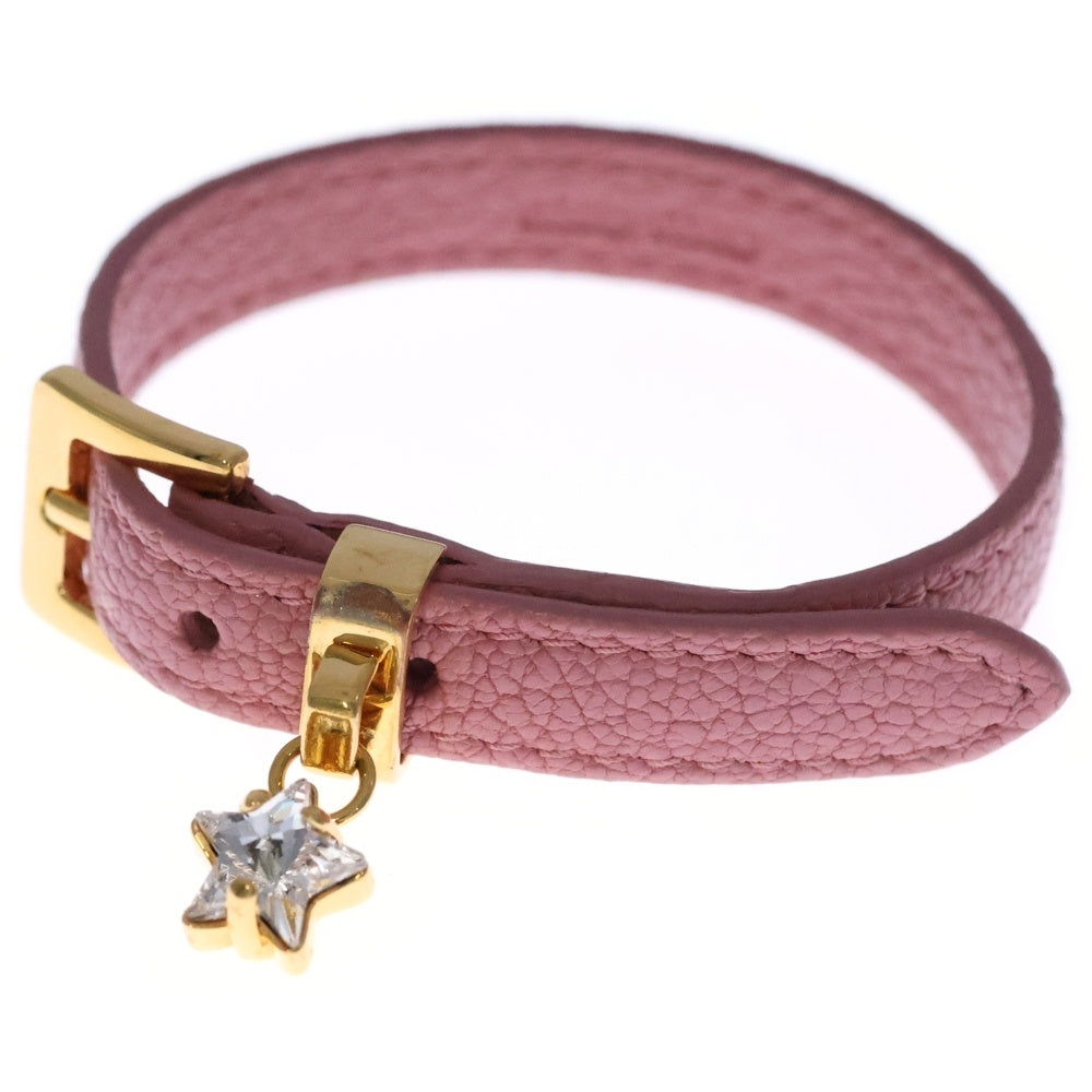 miumiu(ミュウミュウ) ブレスレット ビジュー レザー ピンク アクセサリー