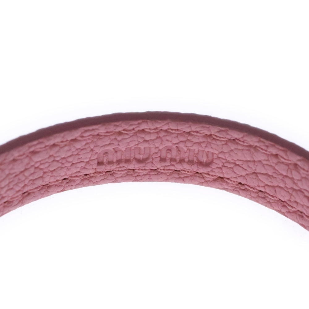 miumiu(ミュウミュウ) ブレスレット ビジュー レザー ピンク アクセサリー