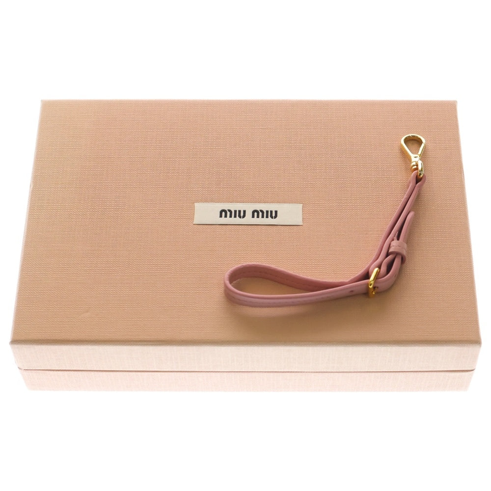 miumiu(ミュウミュウ) マドラスラブ エンベローブ ケース ポーチ クラッチバッグ ピンク レザー 5MF025 レディース