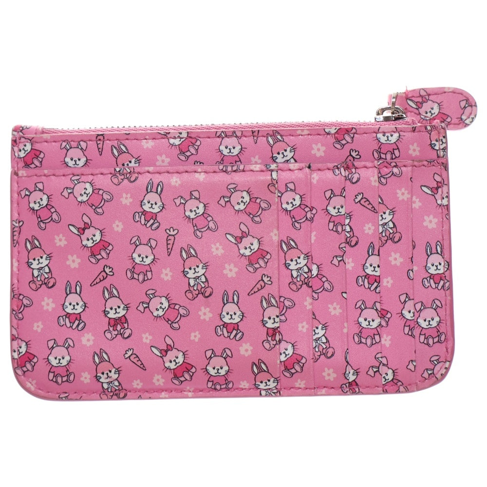 BALENCIAGA(バレンシアガ) bunny new year 2023 ウサギ柄 フラグメントケース カードケース 名刺入れ ピンク レザー 637130 シルバー金具 レディース