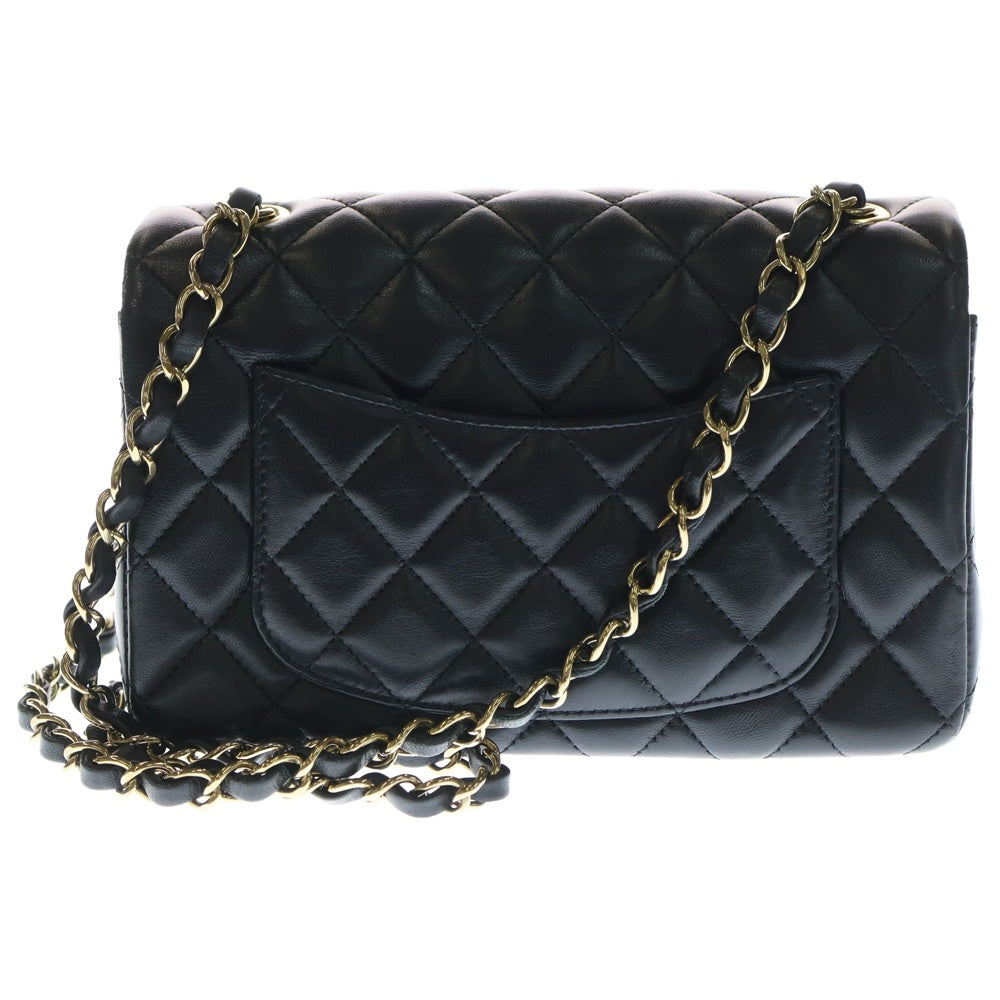 CHANEL(シャネル) マトラッセ20 シングルフラップ シングルチェーン ブラック ラムスキン ゴールド金具 レディース