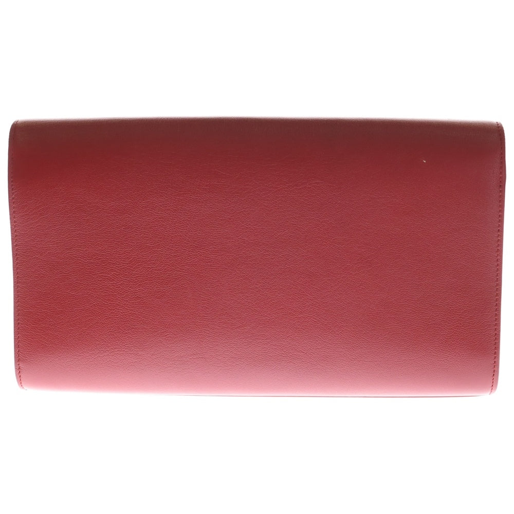 YVES SAINT LAURENT(イヴサンローラン) クラッチバッグ レッド レザー ハンドバッグ レディース