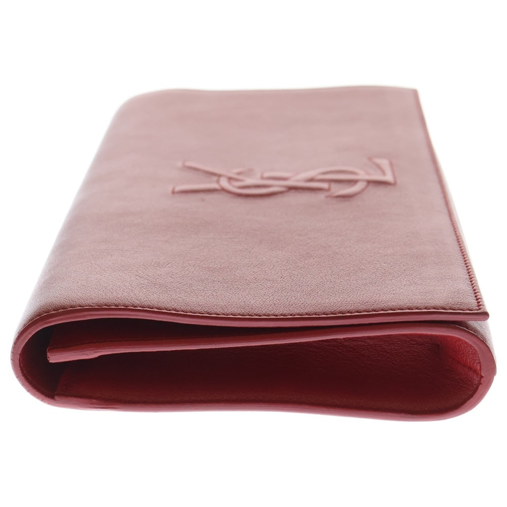 YVES SAINT LAURENT(イヴサンローラン) クラッチバッグ レッド レザー ハンドバッグ レディース