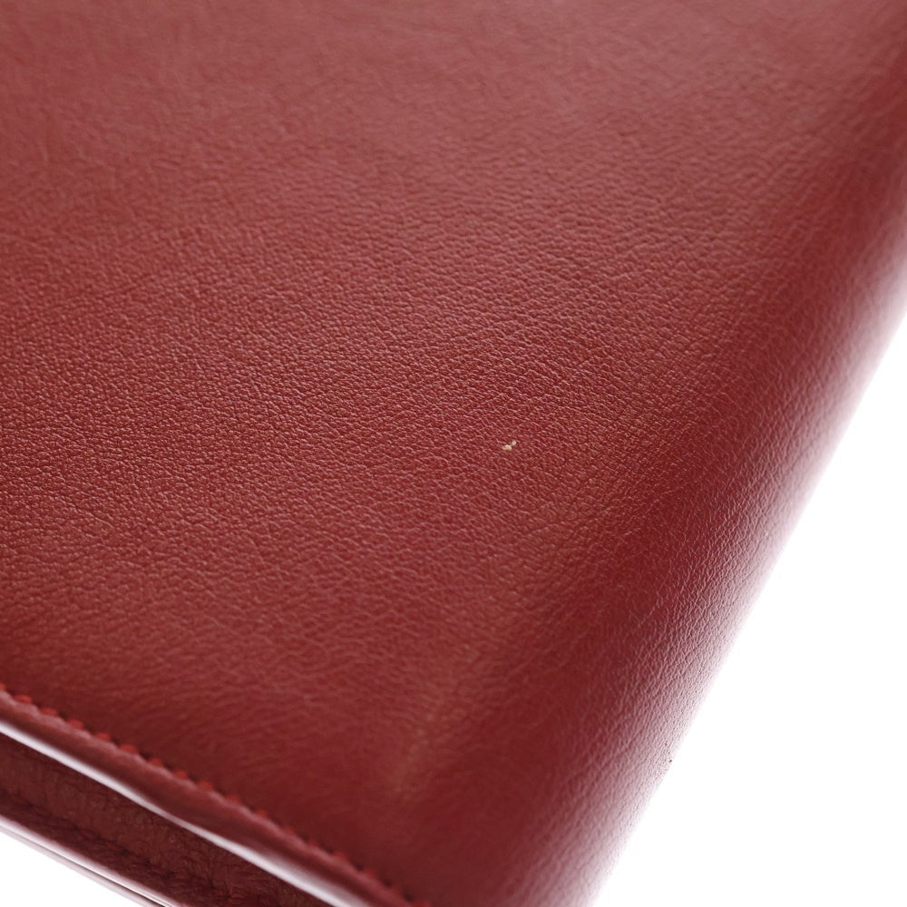 YVES SAINT LAURENT(イヴサンローラン) クラッチバッグ レッド レザー ハンドバッグ レディース