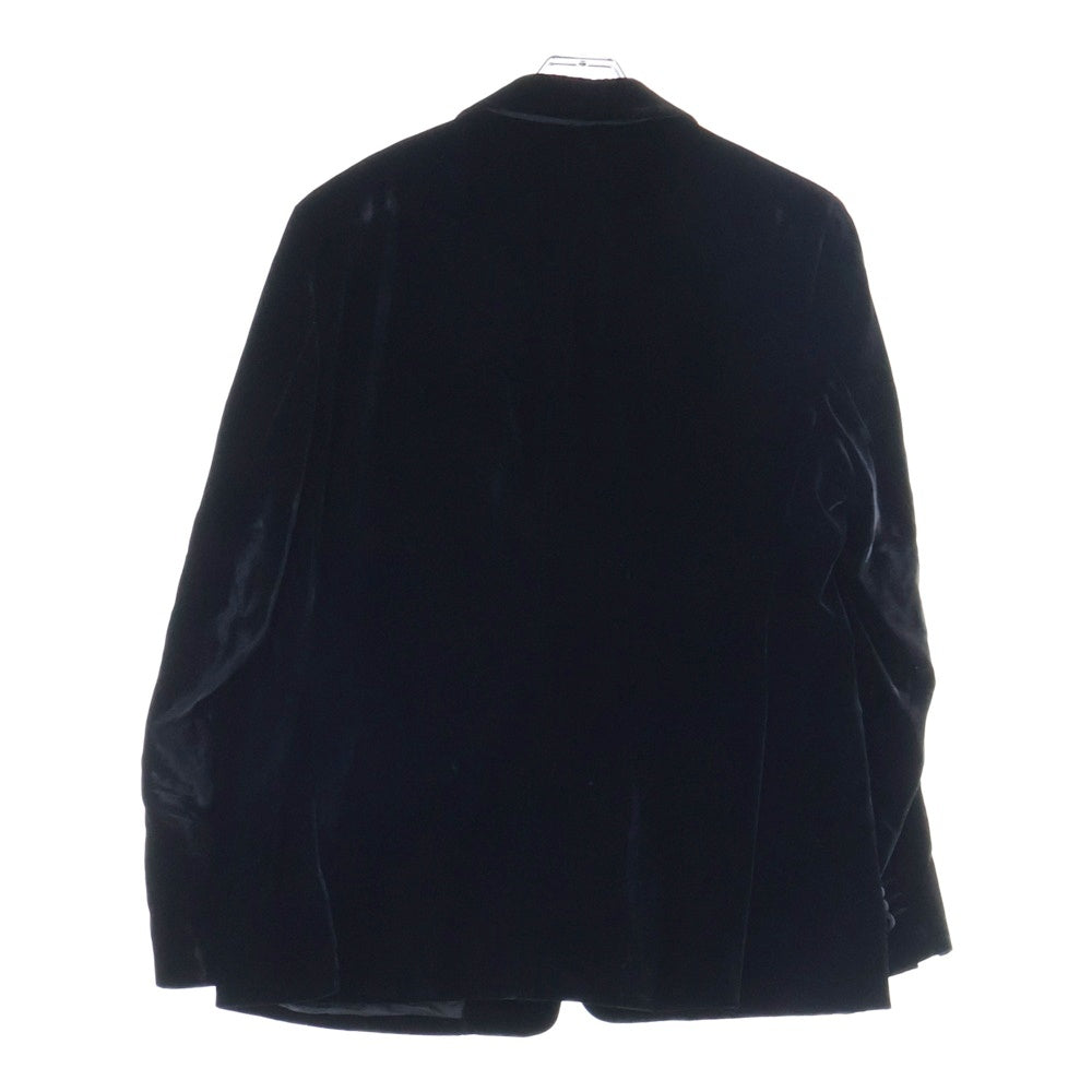 EMPORIO ARMANI(エンポリオアルマーニ) ベロア ベルベット ピークドラペル 1B テーラードジャケット ブラック