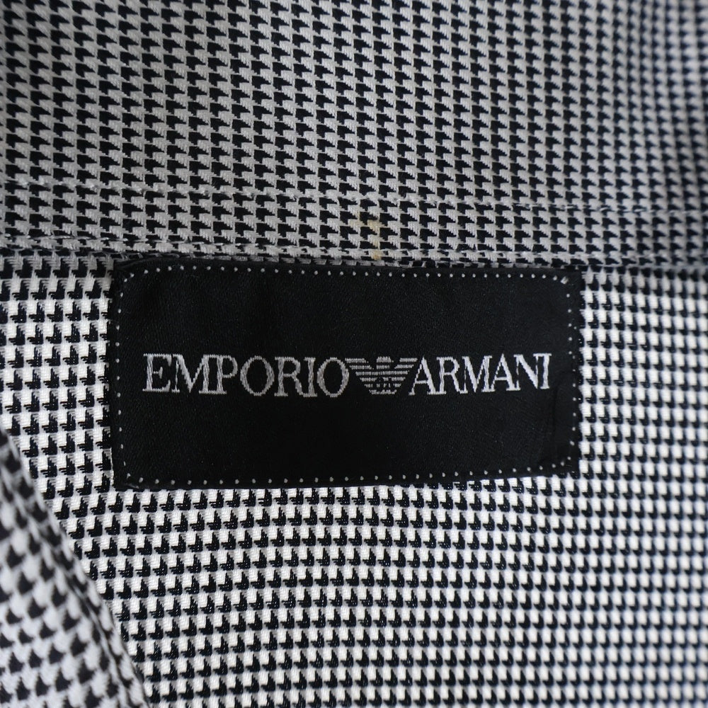 EMPORIO ARMANI(エンポリオアルマーニ) 千鳥格子 チェック総柄 コットン 長袖シャツ グレー