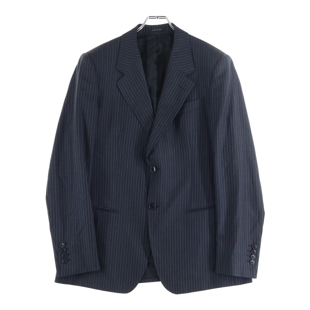 EMPORIO ARMANI(エンポリオアルマーニ) セットアップスーツ ストライプ総柄 ウール 2B テーラードジャケット ノータック スラックスパンツ グレー