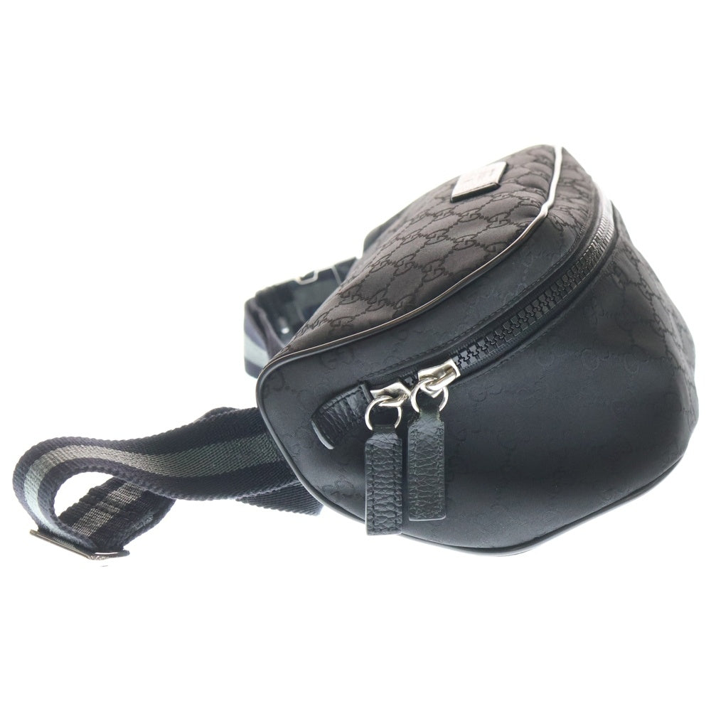 GUCCI(グッチ) GGナイロン ウエストバッグ ボディバッグ ショルダーバッグ ブラック ナイロン 449182 ブラック金具 レディース