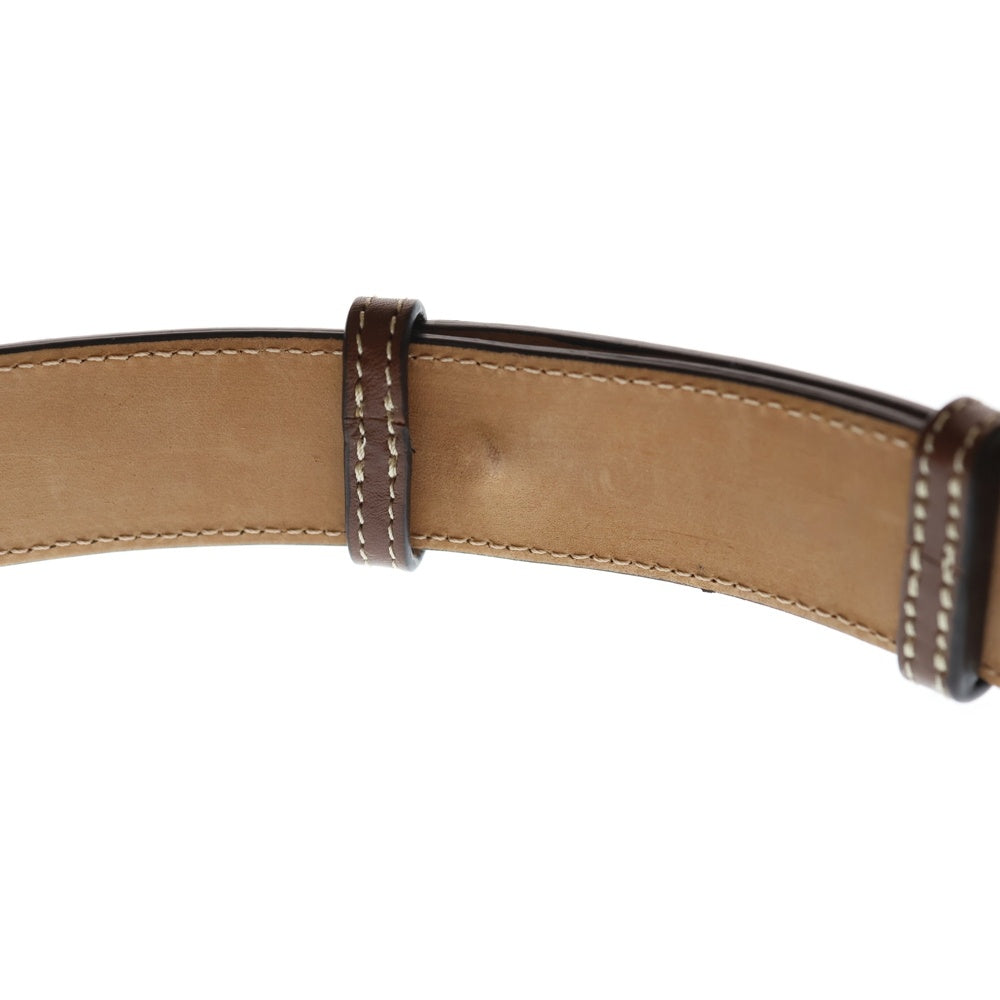 BURBERRY(バーバリー) ロゴ スナップボタン レザー ベルト ゴールド金具 ブラウン 8019719
