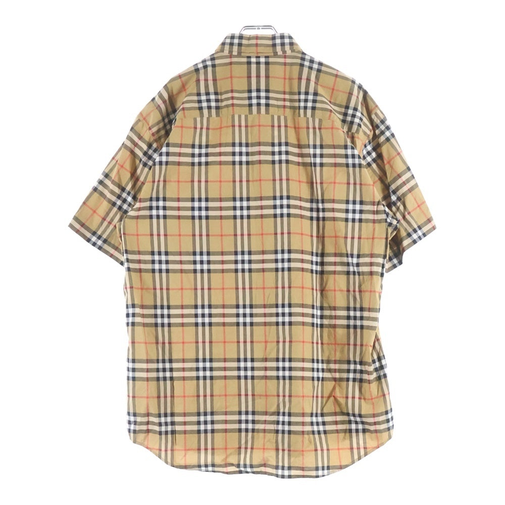 BURBERRY(バーバリー) ノバチェック総柄 ボタンダウン 半袖シャツ ベージュ 8002927