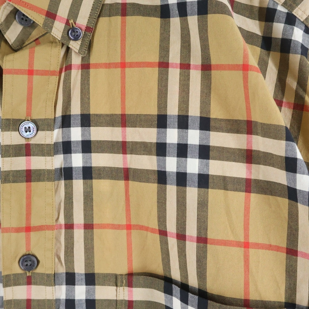 BURBERRY(バーバリー) ノバチェック総柄 ボタンダウン 半袖シャツ ベージュ 8002927
