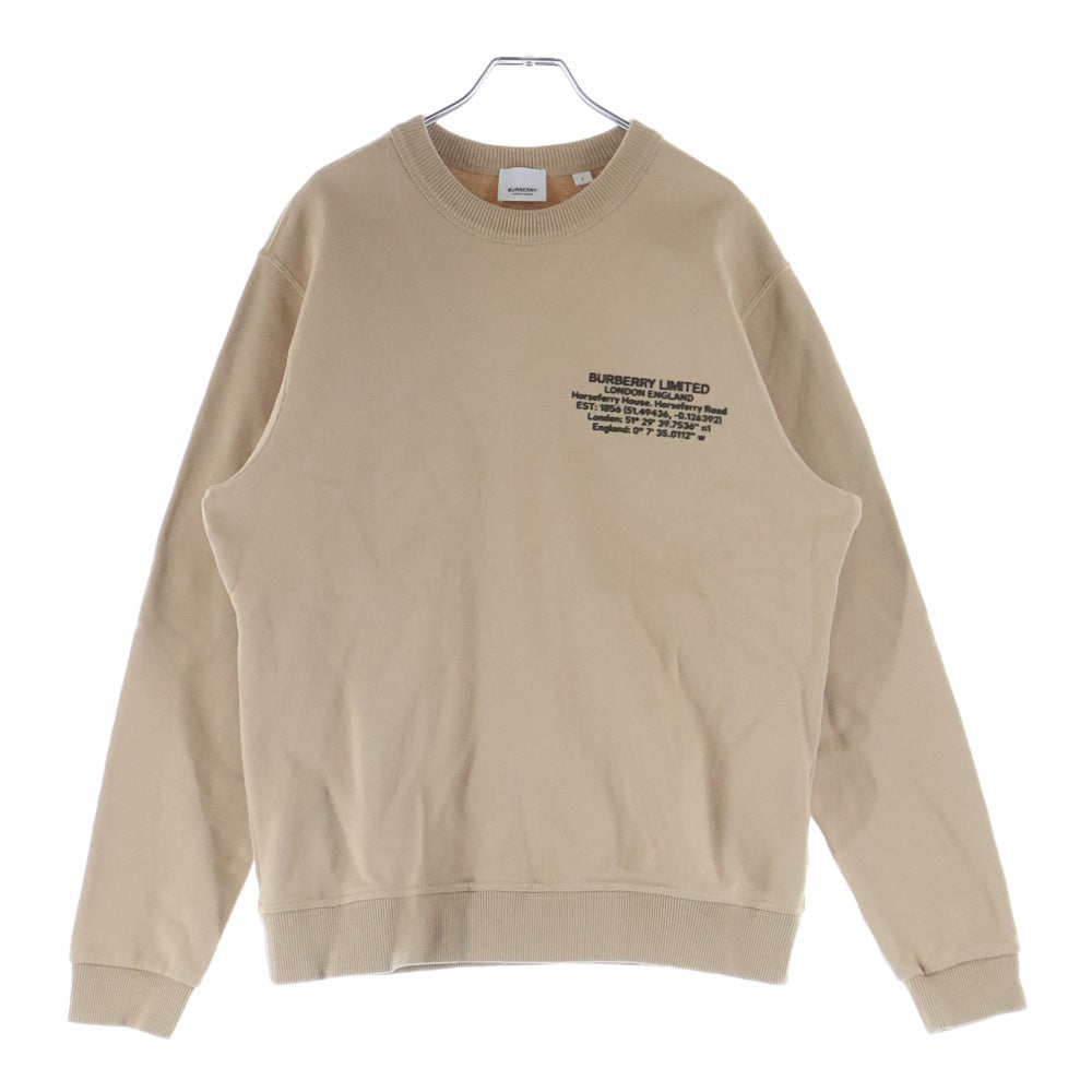 BURBERRY(バーバリー) ラバーロゴプリント クルーネック プルオーバー スウェットトレーナー ベージュ 8043277 レディース