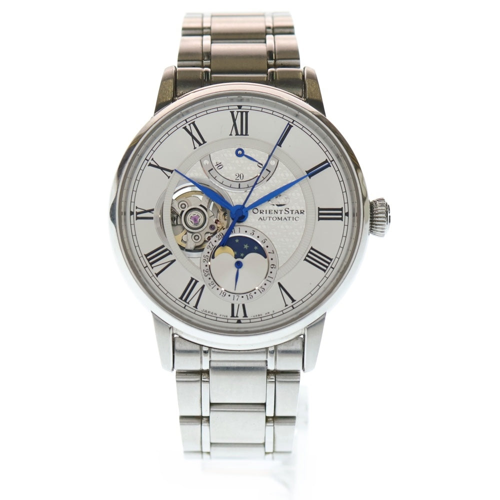 SEIKO(セイコー) F7X6-UAA0 オリエントスター メカニカル ムーンフェイズ 白文字盤 SS/AT ステンレス 自動巻き 腕時計