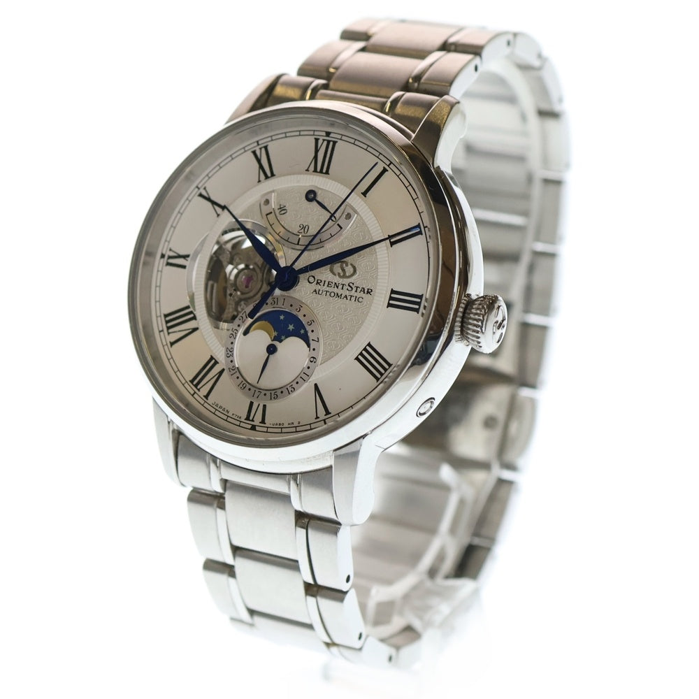 SEIKO(セイコー) F7X6-UAA0 オリエントスター メカニカル ムーンフェイズ 白文字盤 SS/AT ステンレス 自動巻き 腕時計