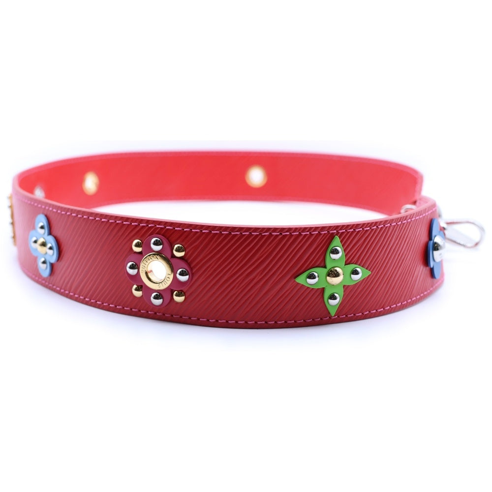 LOUIS VUITTON(ルイヴィトン) エピ フラワー ショルダーストラップ 斜め掛け 肩掛け レッド レザー J02325 レディース