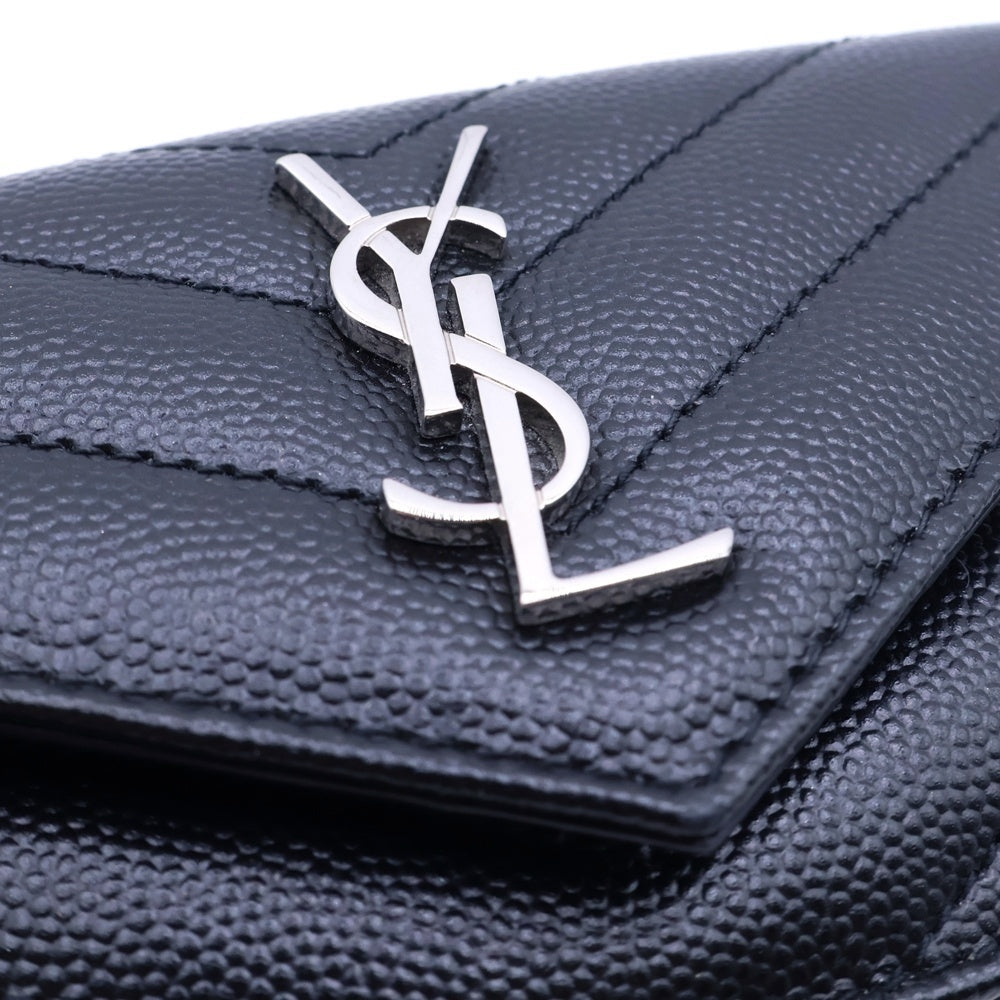 YVES SAINT LAURENT(イヴサンローラン) カサンドラ 二つ折り財布 フラグメントケース 小銭入れ ブラック レザー 612808 レディース